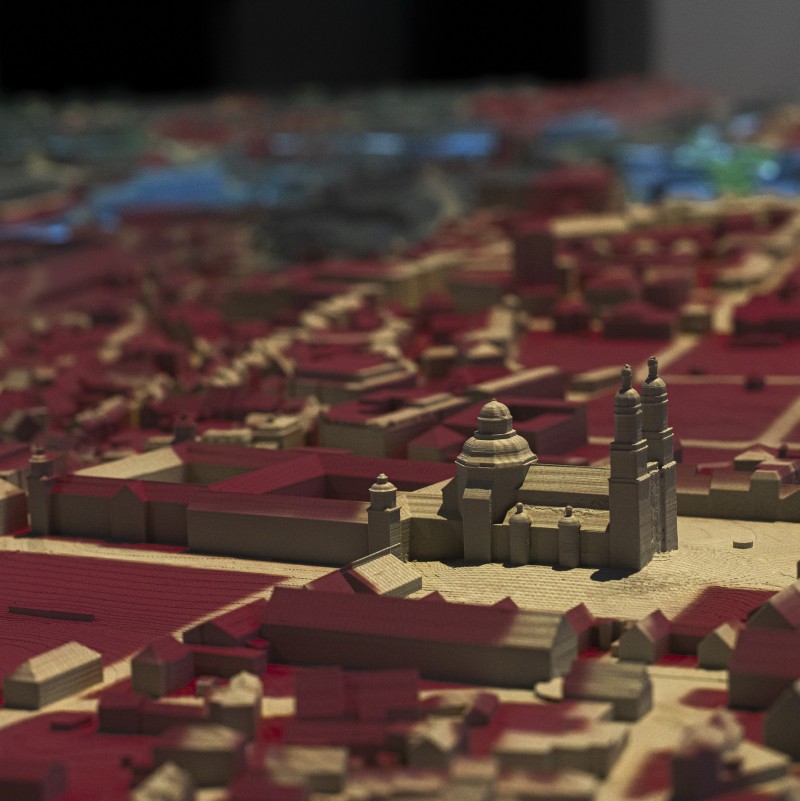 Ausschnitt 3D-Stadtmodell mit Lorenzkirche