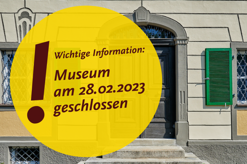 Geschlossene T&uuml;r des Kempten-Museum mit Hinweis, dass das Museum geschlossen ist